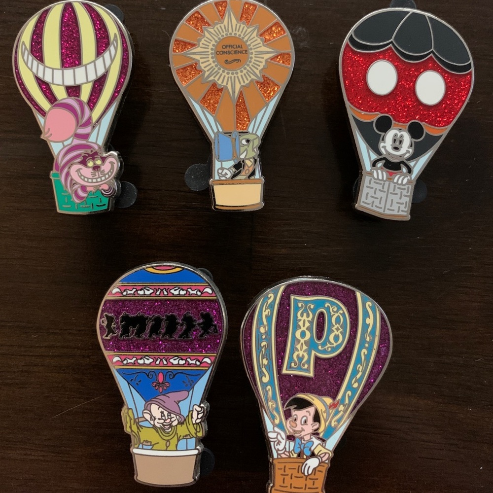 Disney Characters Hot Air Ballon Pins